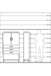 Arges Dolap 2 Raflı 3 Çekmeceli 2 Kapaklı 88x30x163 Çam-Antrasit