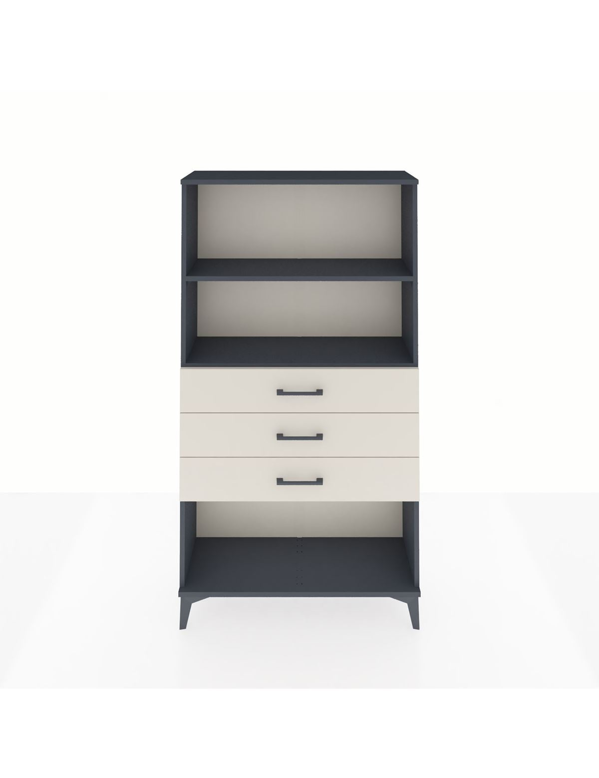 Arges Dolap 2 Raflı 3 Çekmeceli 88x30x163 Antrasit-Aytaşı