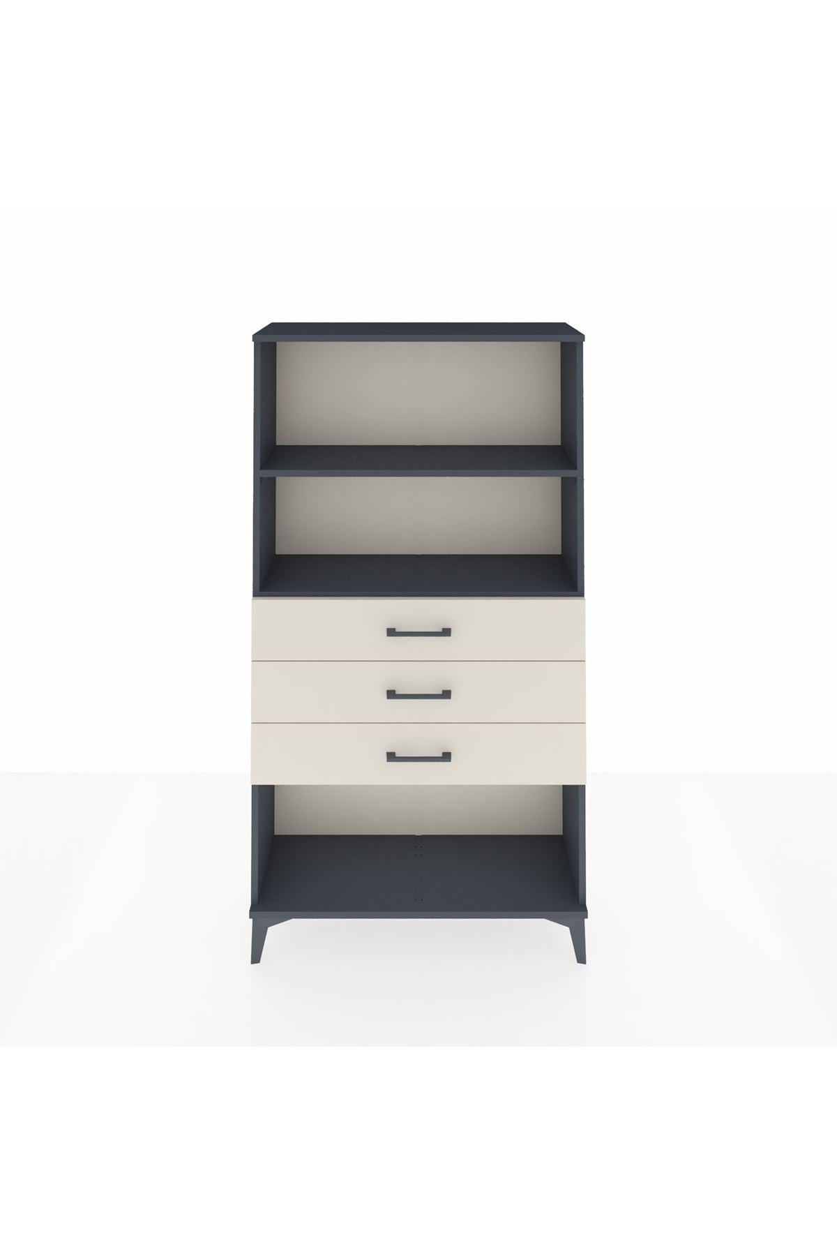 Arges Dolap 2 Raflı 3 Çekmeceli 88x30x163 Antrasit-Aytaşı