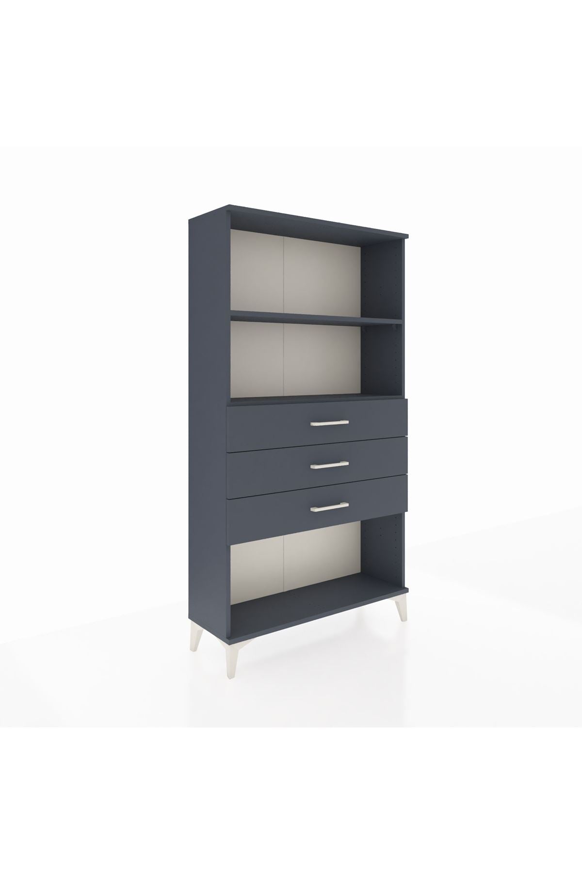 Arges Dolap 2 Raflı 3 Çekmeceli 88x30x163 Antrasit-Antrasit