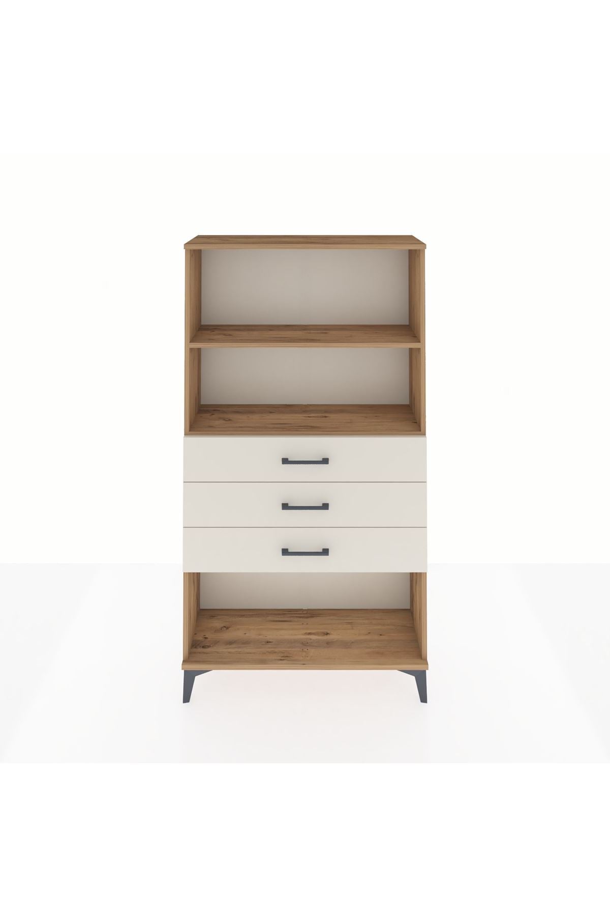 Arges Dolap 2 Raflı 3 Çekmeceli 88x30x163 Çam-Aytaşı