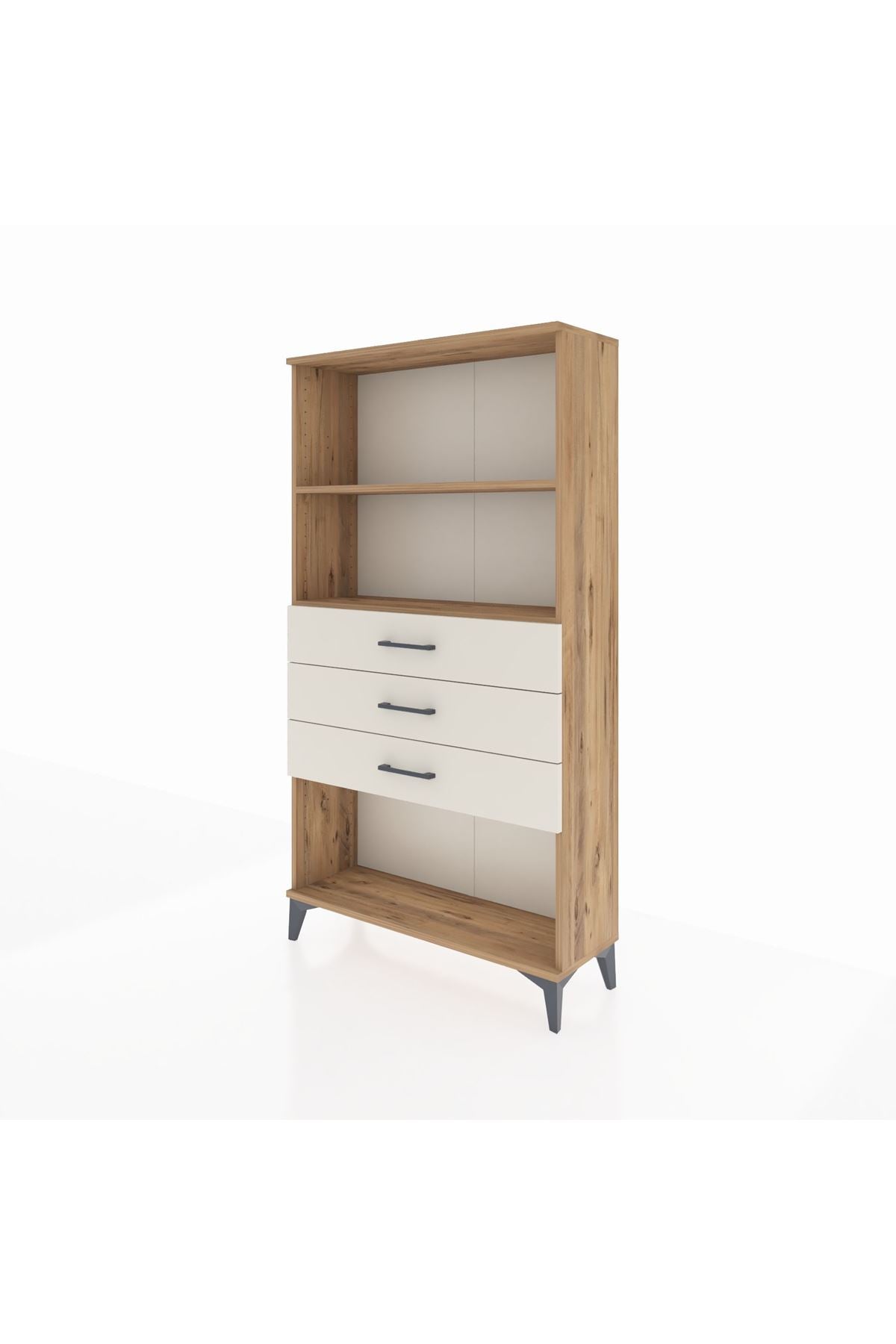 Arges Dolap 2 Raflı 3 Çekmeceli 88x30x163 Çam-Aytaşı