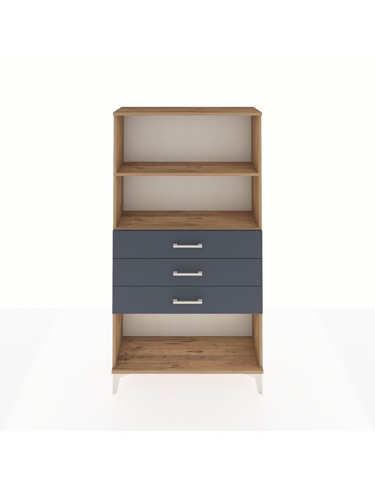 Arges Dolap 2 Raflı 3 Çekmeceli 88x30x163 Çam-Antrasit