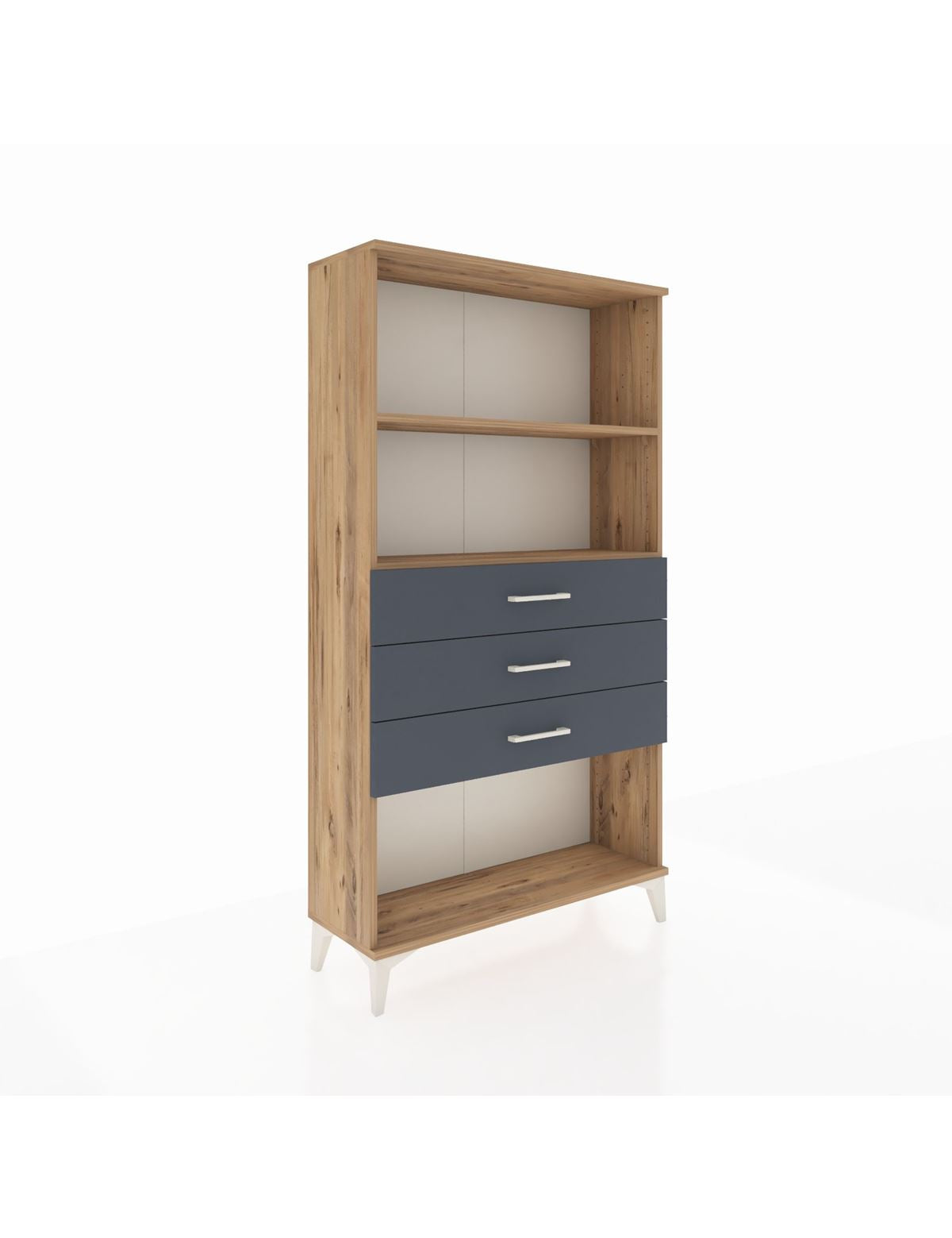 Arges Dolap 2 Raflı 3 Çekmeceli 88x30x163 Çam-Antrasit