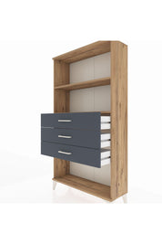 Arges Dolap 2 Raflı 3 Çekmeceli 88x30x163 Çam-Antrasit