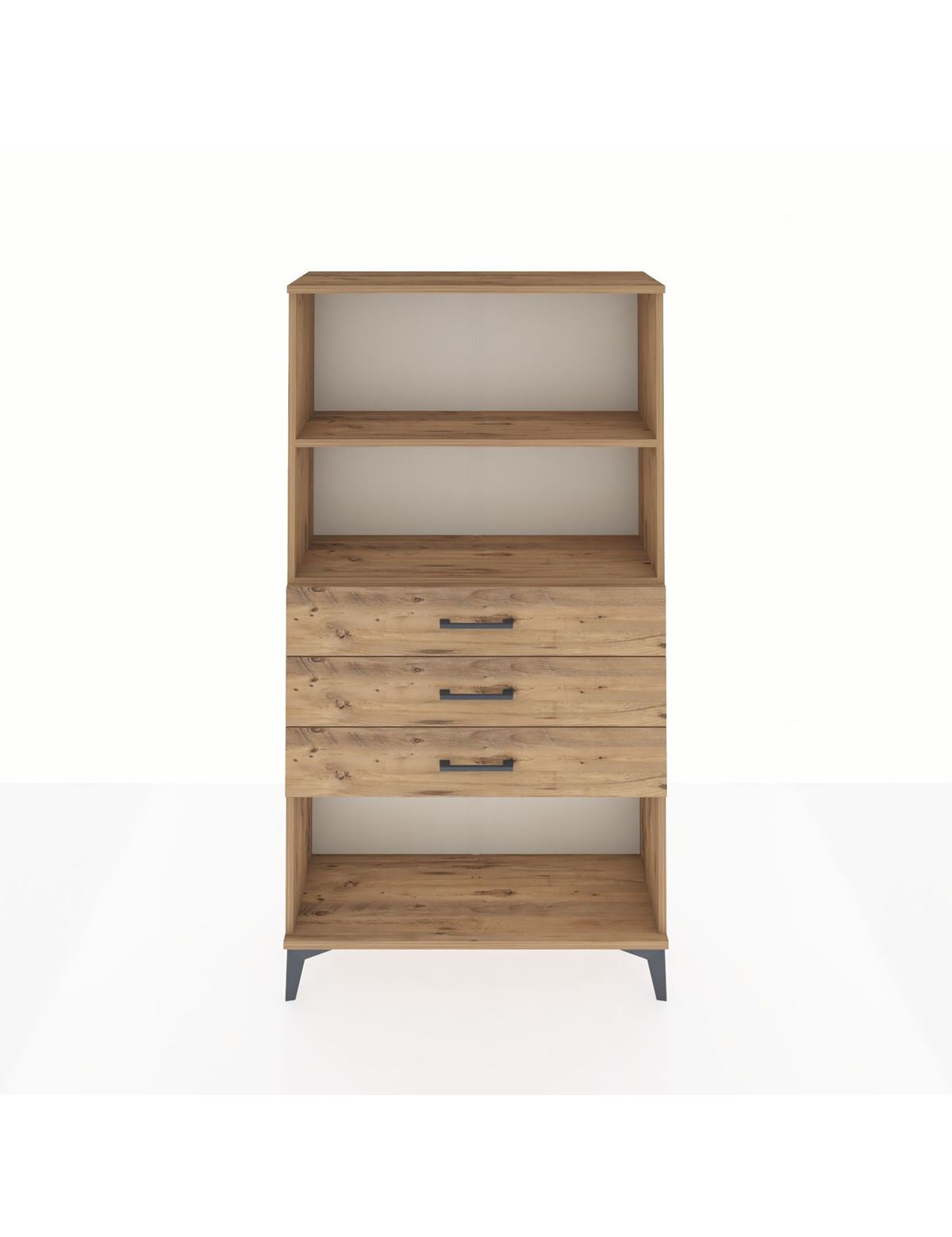 Arges Dolap 2 Raflı 3 Çekmeceli 88x30x163 Çam-Çam