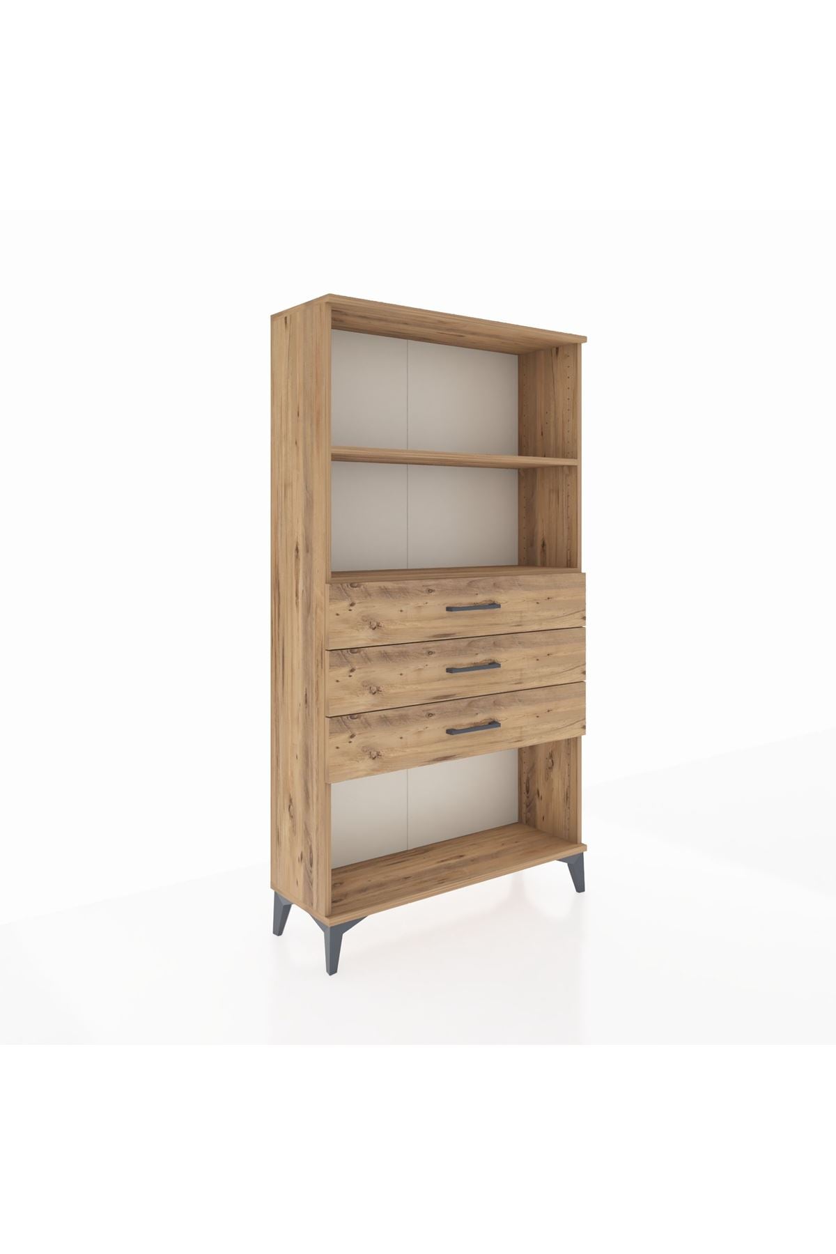 Arges Dolap 2 Raflı 3 Çekmeceli 88x30x163 Çam-Çam