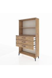 Arges Dolap 2 Raflı 3 Çekmeceli 88x30x163 Çam-Çam