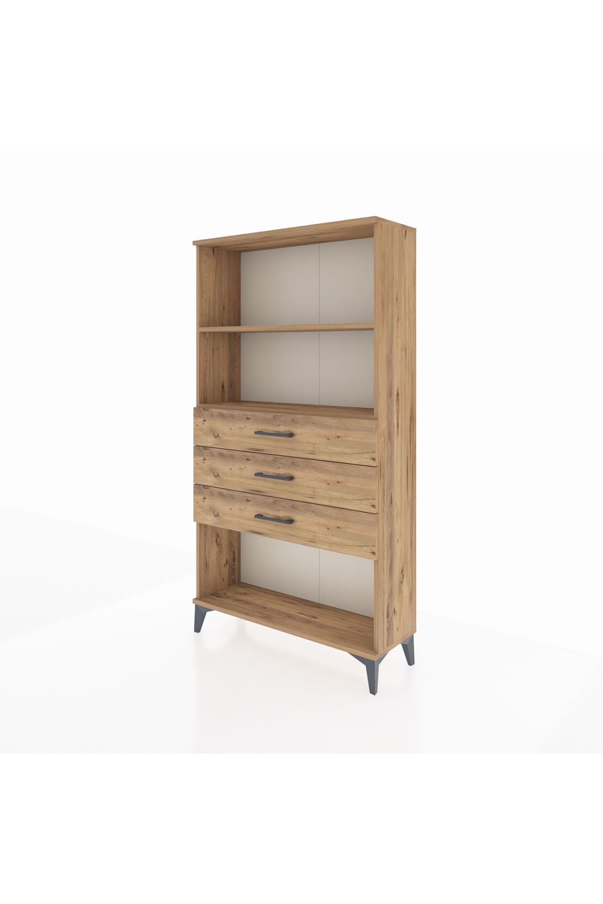 Arges Dolap 2 Raflı 3 Çekmeceli 88x30x163 Çam-Çam