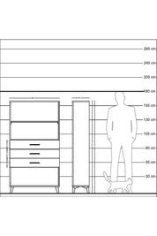 Arges Dolap 2 Raflı 3 Çekmeceli 88x30x163 Çam-Çam