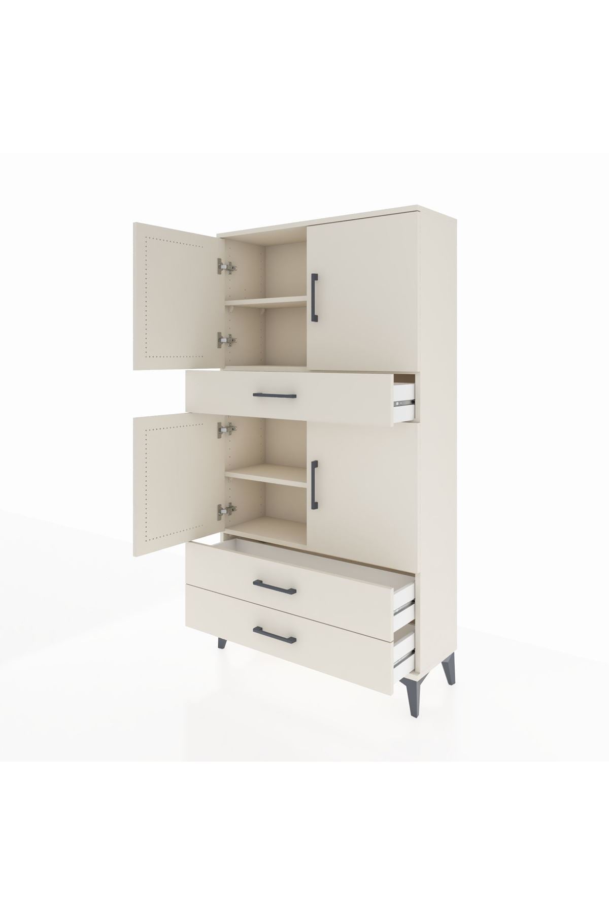 Arges Dolap 4 Raflı 3 Çekmeceli 4 Kapaklı 88x30x163 Aytaşı-Aytaşı