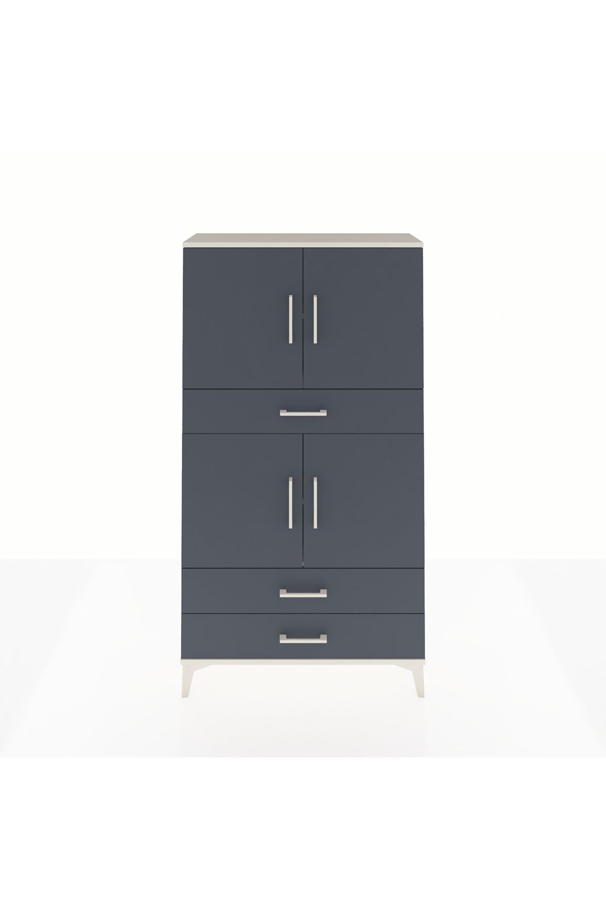 Arges Dolap 4 Raflı 3 Çekmeceli 4 Kapaklı 88x30x163 Aytaşı-Antrasit