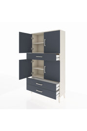 Arges Dolap 4 Raflı 3 Çekmeceli 4 Kapaklı 88x30x163 Aytaşı-Antrasit
