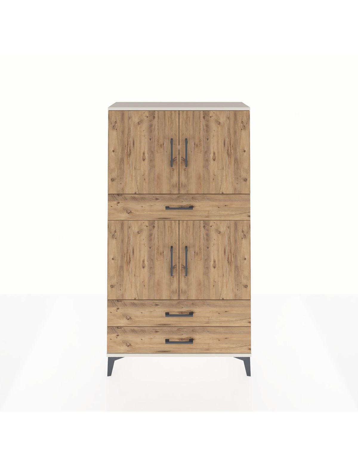 Arges Dolap 4 Raflı 3 Çekmeceli 4 Kapaklı 88x30x163 Aytaşı-Çam