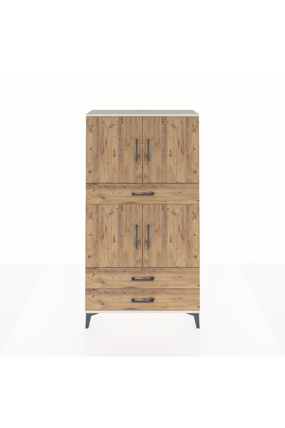 Arges Dolap 4 Raflı 3 Çekmeceli 4 Kapaklı 88x30x163 Aytaşı-Çam