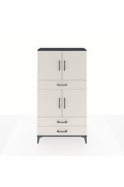 Arges Dolap 4 Raflı 3 Çekmeceli 4 Kapaklı 88x30x163 Antrasit-Aytaşı