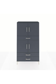 Arges Dolap 4 Raflı 3 Çekmeceli 4 Kapaklı 88x30x163 Antrasit-Antrasit