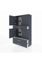Arges Dolap 4 Raflı 3 Çekmeceli 4 Kapaklı 88x30x163 Antrasit-Antrasit