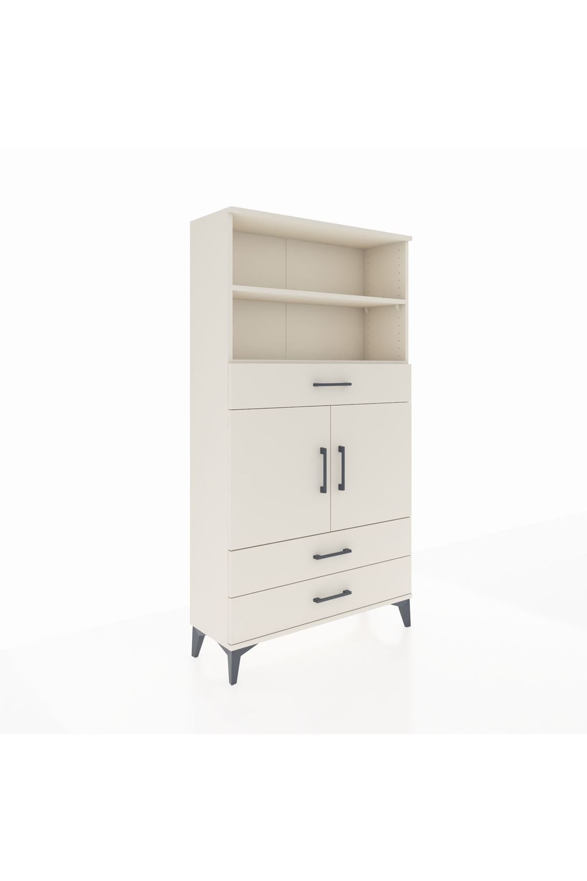 Arges Dolap 4 Raflı 3 Çekmeceli 2 Kapaklı 88x30x163 Aytaşı-Aytaşı