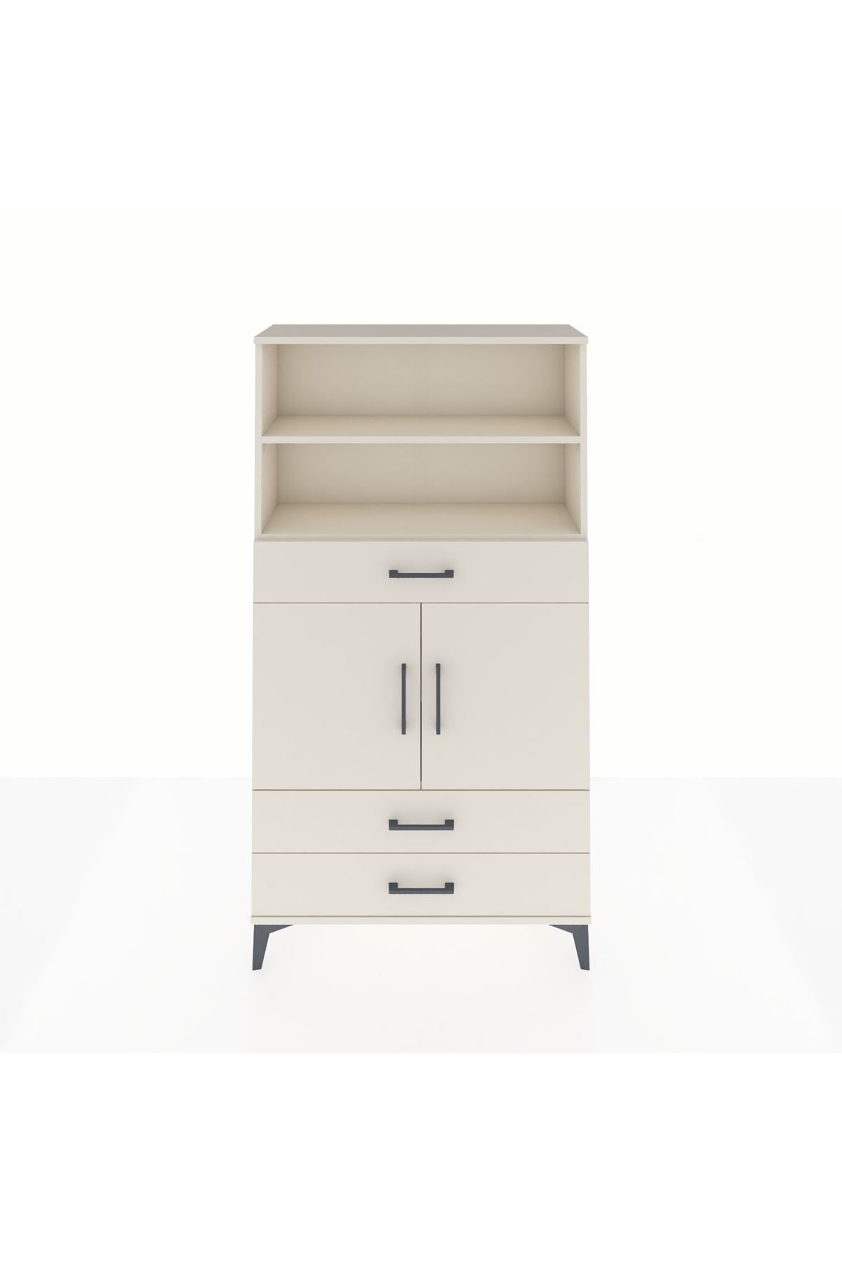 Arges Dolap 4 Raflı 3 Çekmeceli 2 Kapaklı 88x30x163 Aytaşı-Aytaşı