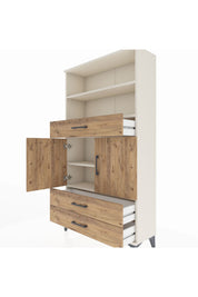 Arges Dolap 4 Raflı 3 Çekmeceli 2 Kapaklı 88x30x163 Aytaşı-Çam