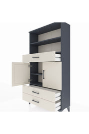 Arges Dolap 4 Raflı 3 Çekmeceli 2 Kapaklı 88x30x163 Antrasit-Aytaşı