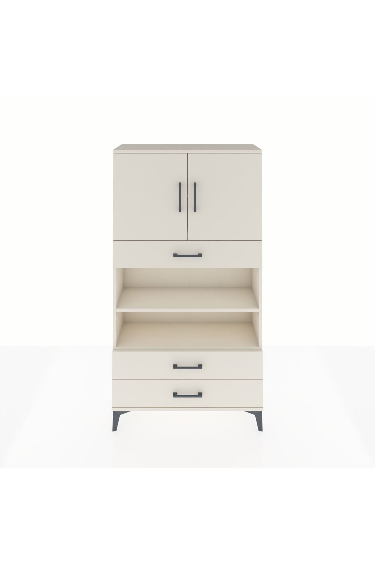 Arges Dolap 4 Raflı 3 Çekmeceli 2 Kapaklı 88x30x163 Aytaşı-Aytaşı