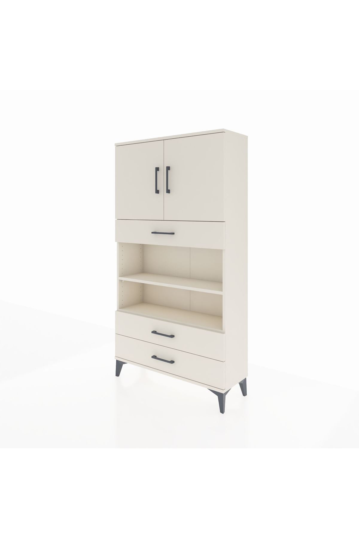 Arges Dolap 4 Raflı 3 Çekmeceli 2 Kapaklı 88x30x163 Aytaşı-Aytaşı