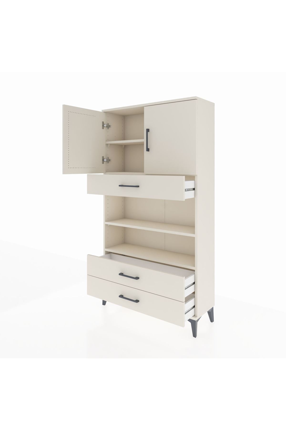 Arges Dolap 4 Raflı 3 Çekmeceli 2 Kapaklı 88x30x163 Aytaşı-Aytaşı