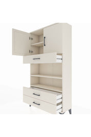 Arges Dolap 4 Raflı 3 Çekmeceli 2 Kapaklı 88x30x163 Aytaşı-Aytaşı