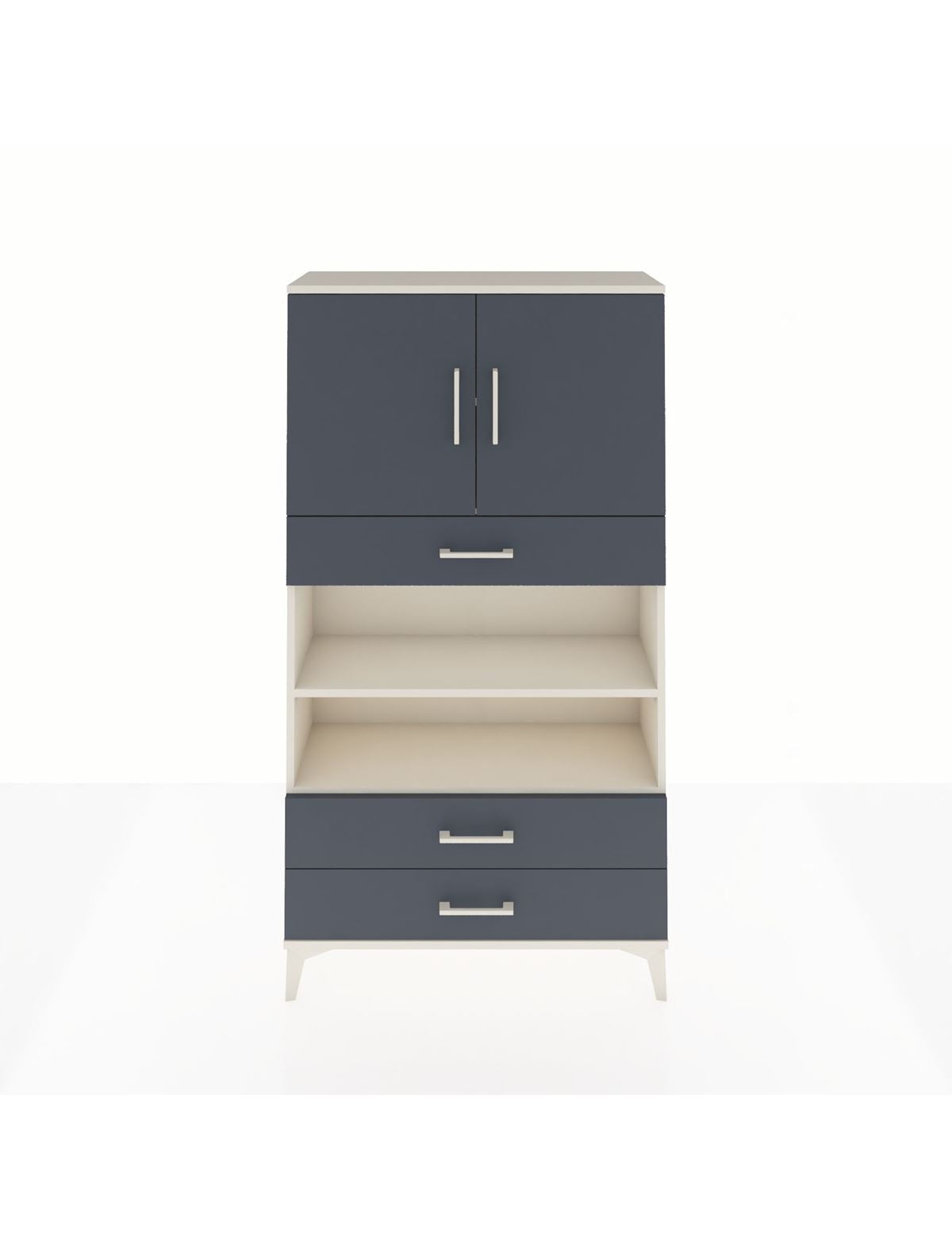 Arges Dolap 4 Raflı 3 Çekmeceli 2 Kapaklı 88x30x163 Aytaşı-Antrasit