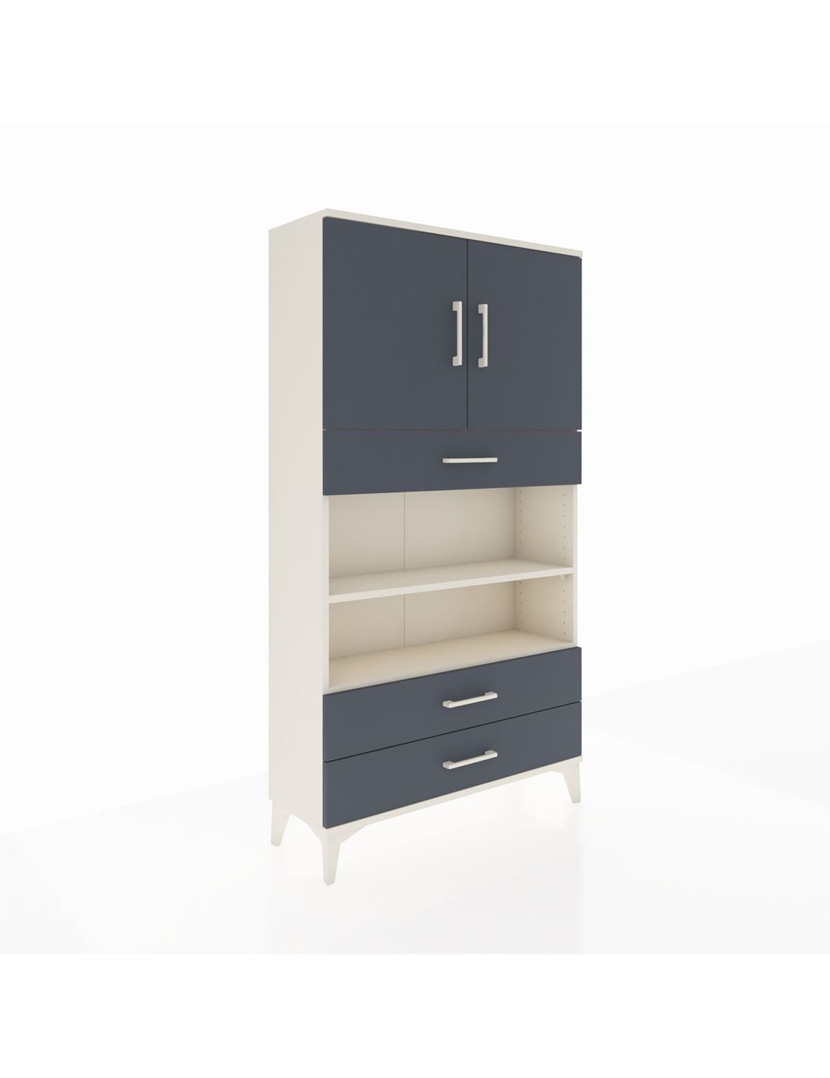 Arges Dolap 4 Raflı 3 Çekmeceli 2 Kapaklı 88x30x163 Aytaşı-Antrasit