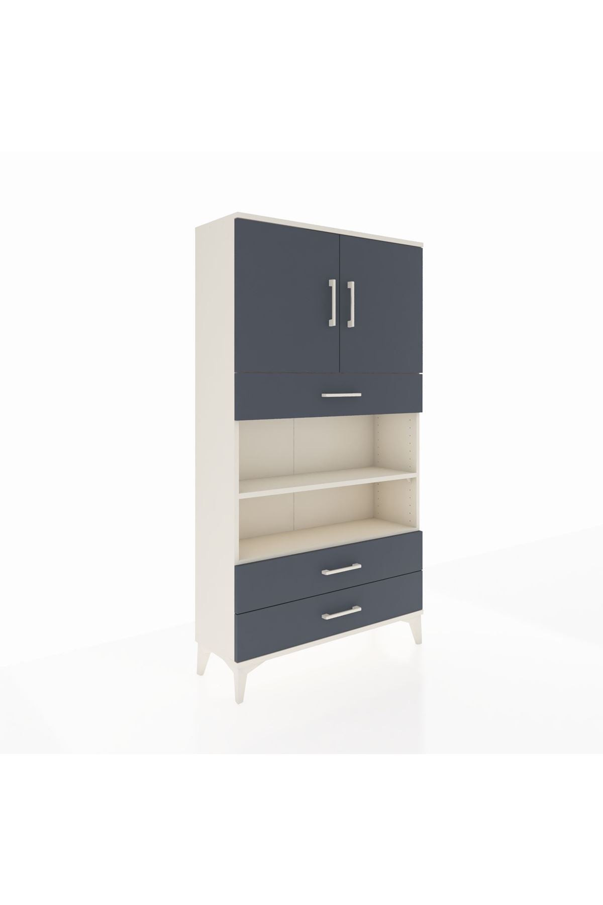 Arges Dolap 4 Raflı 3 Çekmeceli 2 Kapaklı 88x30x163 Aytaşı-Antrasit