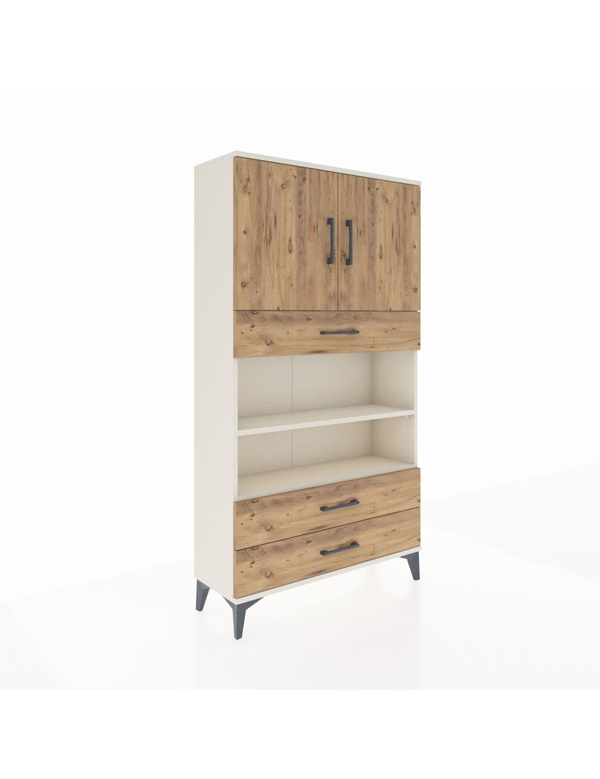 Arges Dolap 4 Raflı 3 Çekmeceli 2 Kapaklı 88x30x163 Aytaşı-Çam