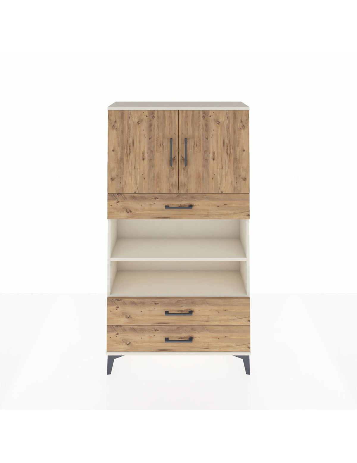 Arges Dolap 4 Raflı 3 Çekmeceli 2 Kapaklı 88x30x163 Aytaşı-Çam