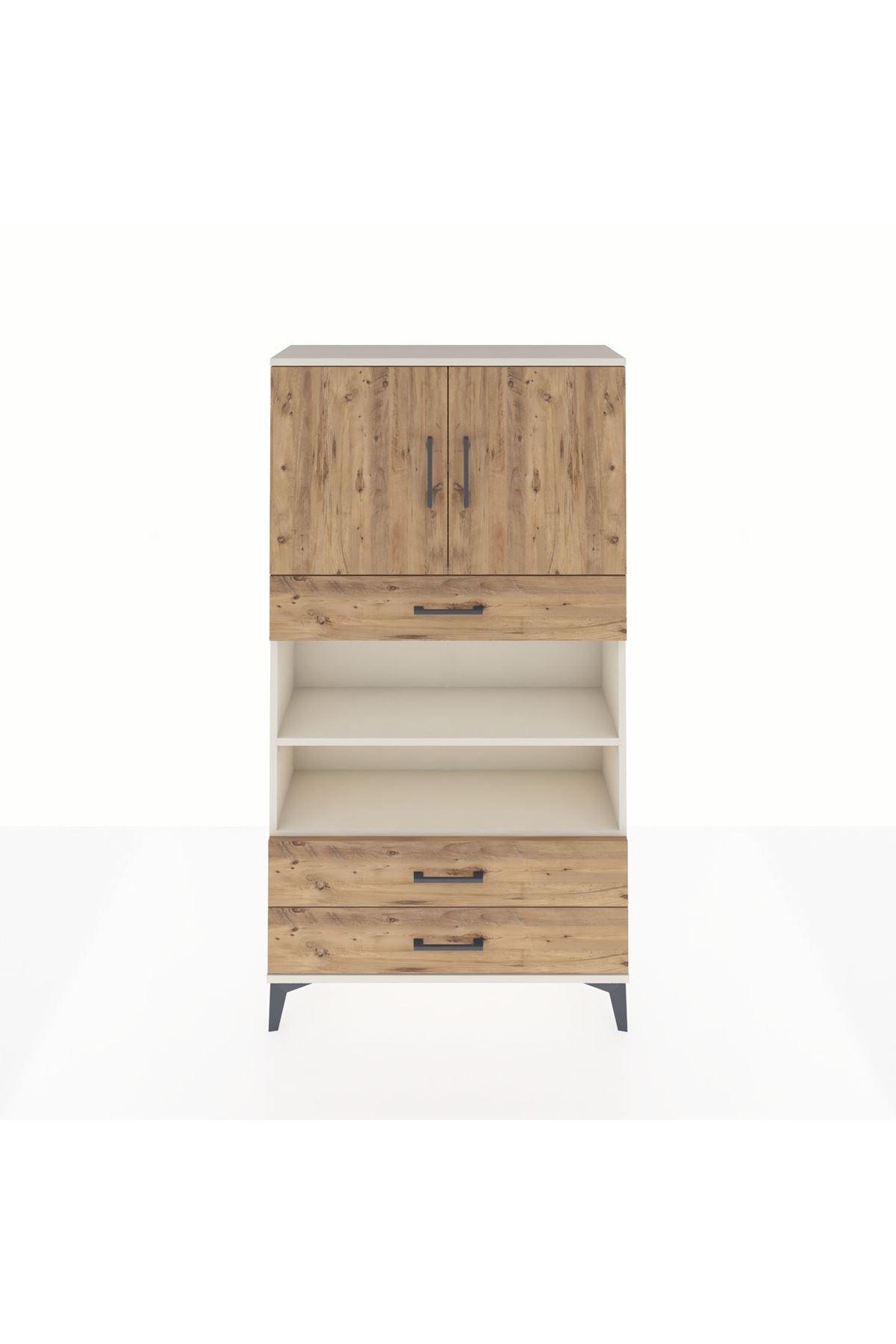 Arges Dolap 4 Raflı 3 Çekmeceli 2 Kapaklı 88x30x163 Aytaşı-Çam