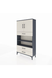 Arges Dolap 4 Raflı 3 Çekmeceli 2 Kapaklı 88x30x163 Antrasit-Aytaşı
