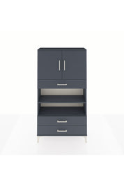 Arges Dolap 4 Raflı 3 Çekmeceli 2 Kapaklı 88x30x163 Antrasit-Antrasit