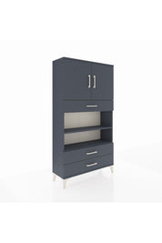 Arges Dolap 4 Raflı 3 Çekmeceli 2 Kapaklı 88x30x163 Antrasit-Antrasit