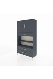 Arges Dolap 4 Raflı 3 Çekmeceli 2 Kapaklı 88x30x163 Antrasit-Antrasit