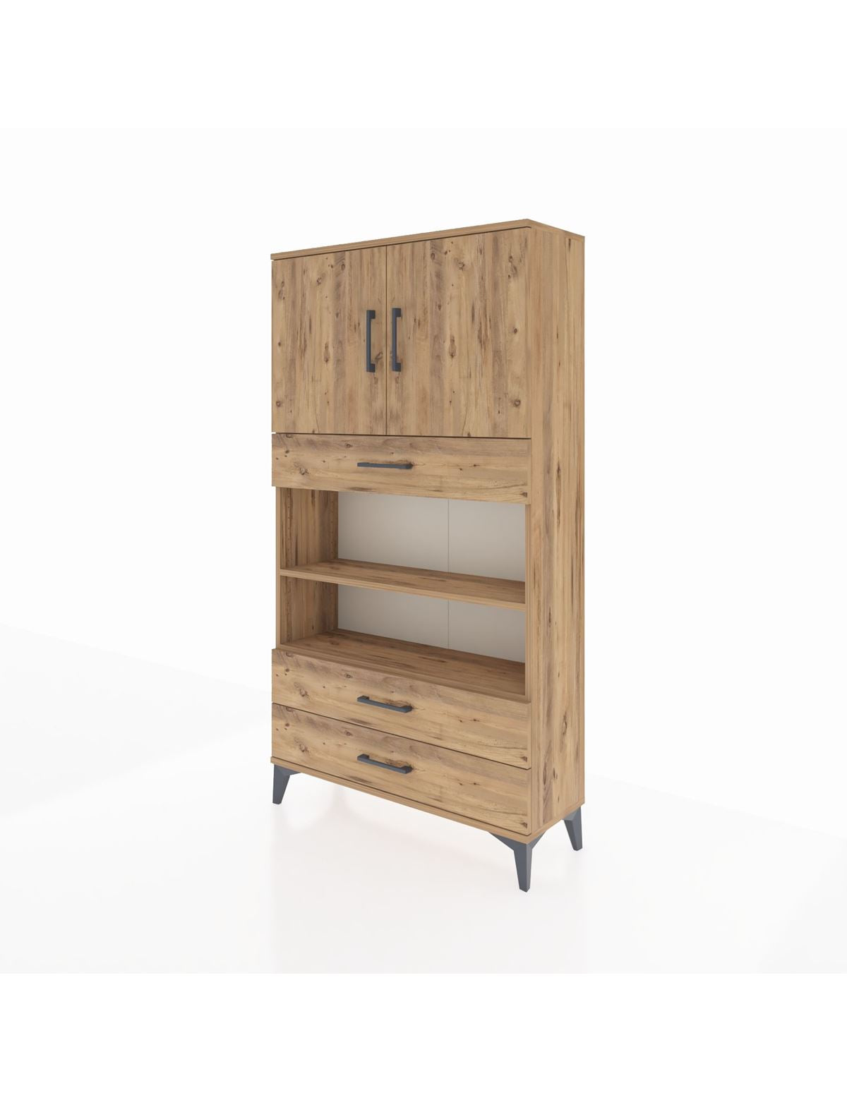 Arges Dolap 4 Raflı 3 Çekmeceli 2 Kapaklı 88x30x163 - S21M093V9A