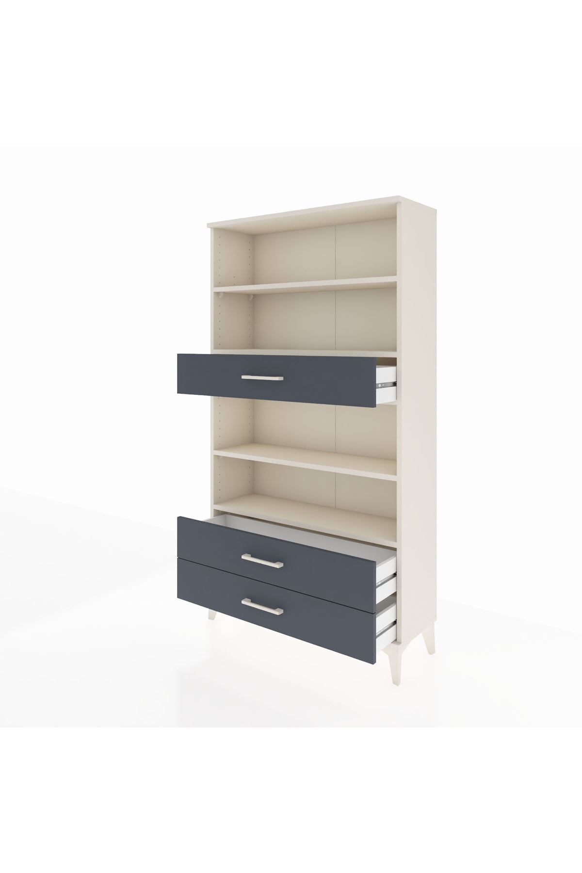 Arges Dolap 4 Raflı 3 Çekmeceli 88x30x163 Aytaşı-Antrasit