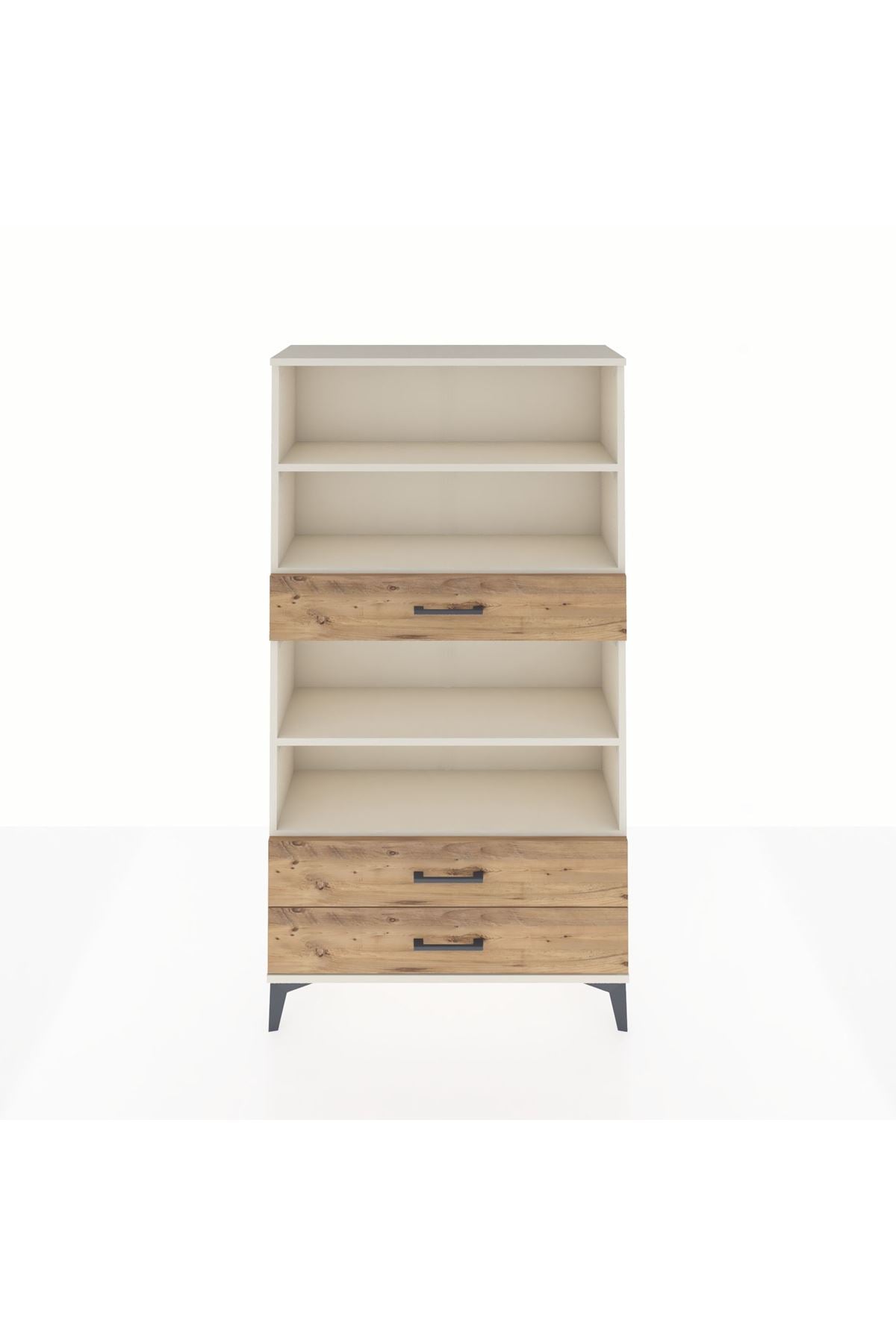 Arges Dolap 4 Raflı 3 Çekmeceli 88x30x163 Aytaşı-Çam