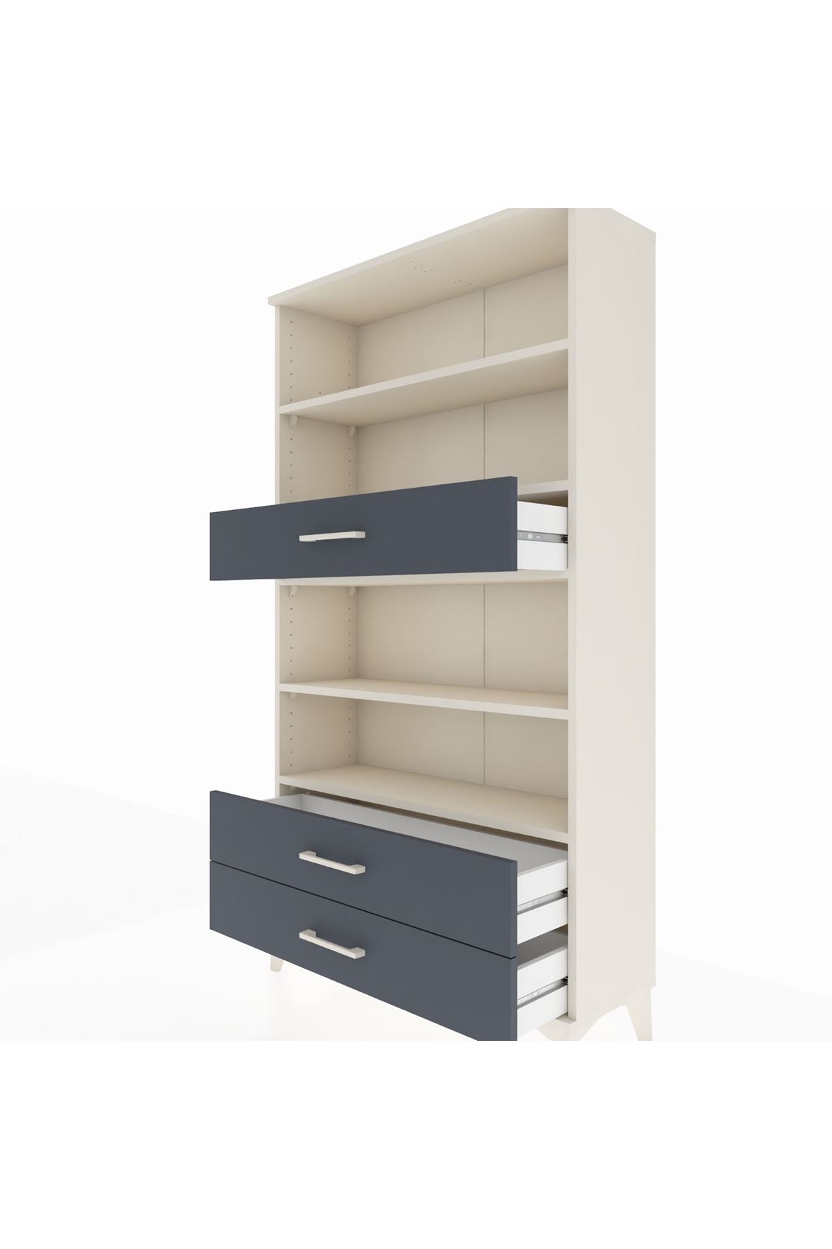 Arges Dolap 4 Raflı 3 Çekmeceli 88x30x163 Aytaşı-Antrasit