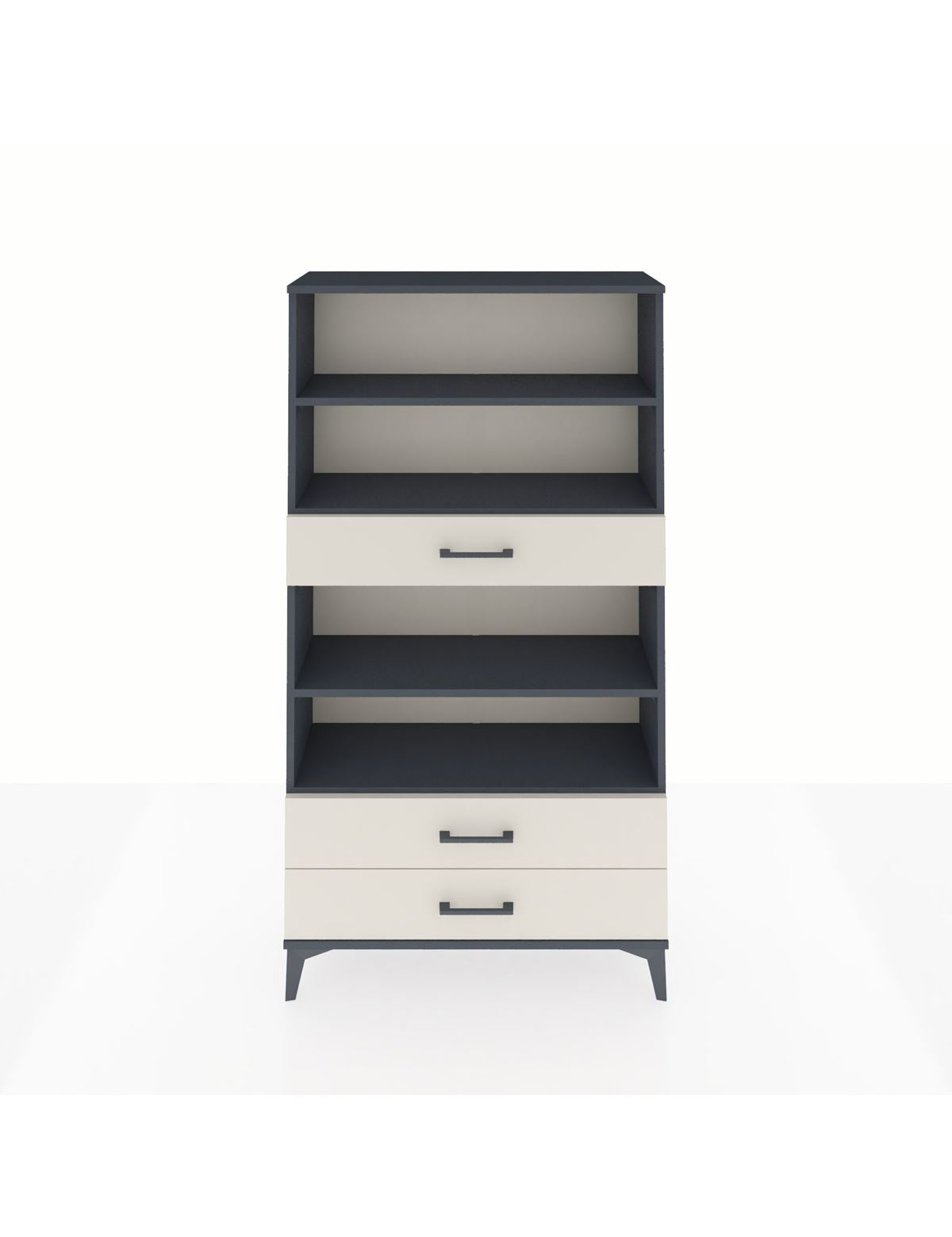 Arges Dolap 4 Raflı 3 Çekmeceli 88x30x163 Antrasit-Aytaşı