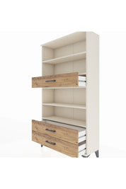 Arges Dolap 4 Raflı 3 Çekmeceli 88x30x163 Aytaşı-Çam