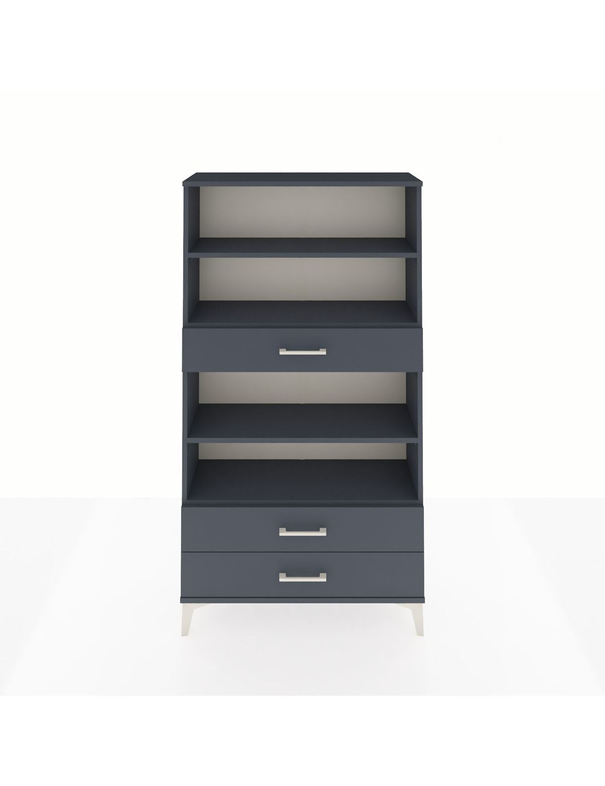 Arges Dolap 4 Raflı 3 Çekmeceli 88x30x163 Antrasit-Antrasit