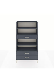 Arges Dolap 4 Raflı 3 Çekmeceli 88x30x163 Antrasit-Antrasit