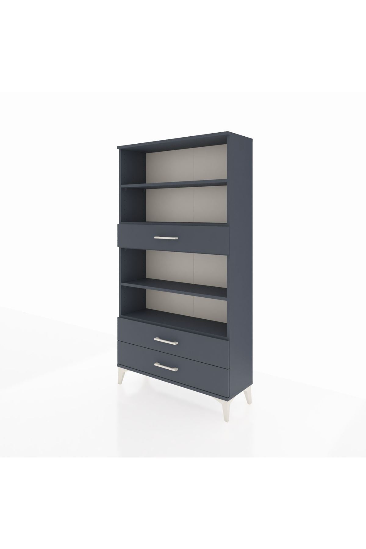 Arges Dolap 4 Raflı 3 Çekmeceli 88x30x163 Antrasit-Antrasit