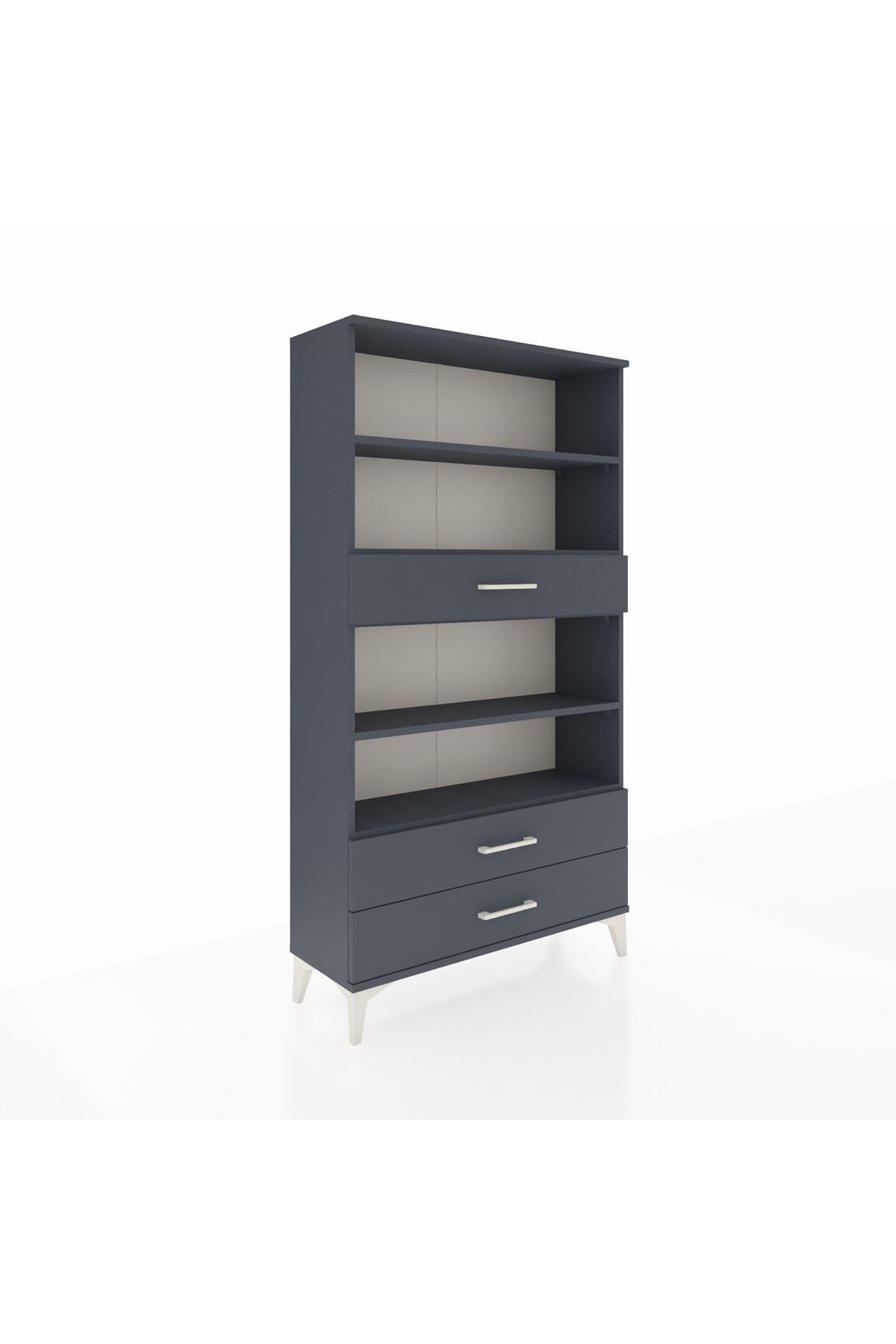 Arges Dolap 4 Raflı 3 Çekmeceli 88x30x163 Antrasit-Antrasit